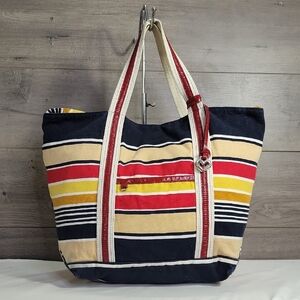 Brighton Striped Canvas Tote Bag - Multicolor